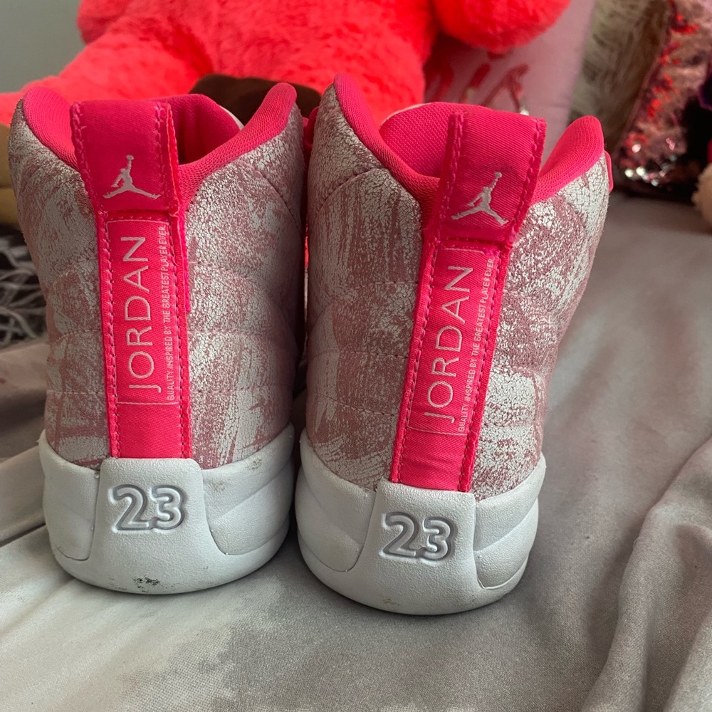 Pink and White Jordan 12